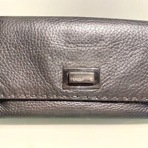 Silver Fendi Selleria Peekaboo wallet